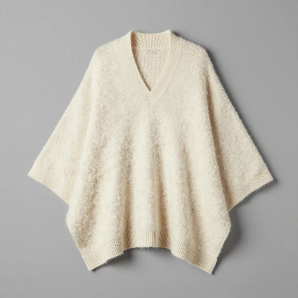 A natural cream alpaca poncho