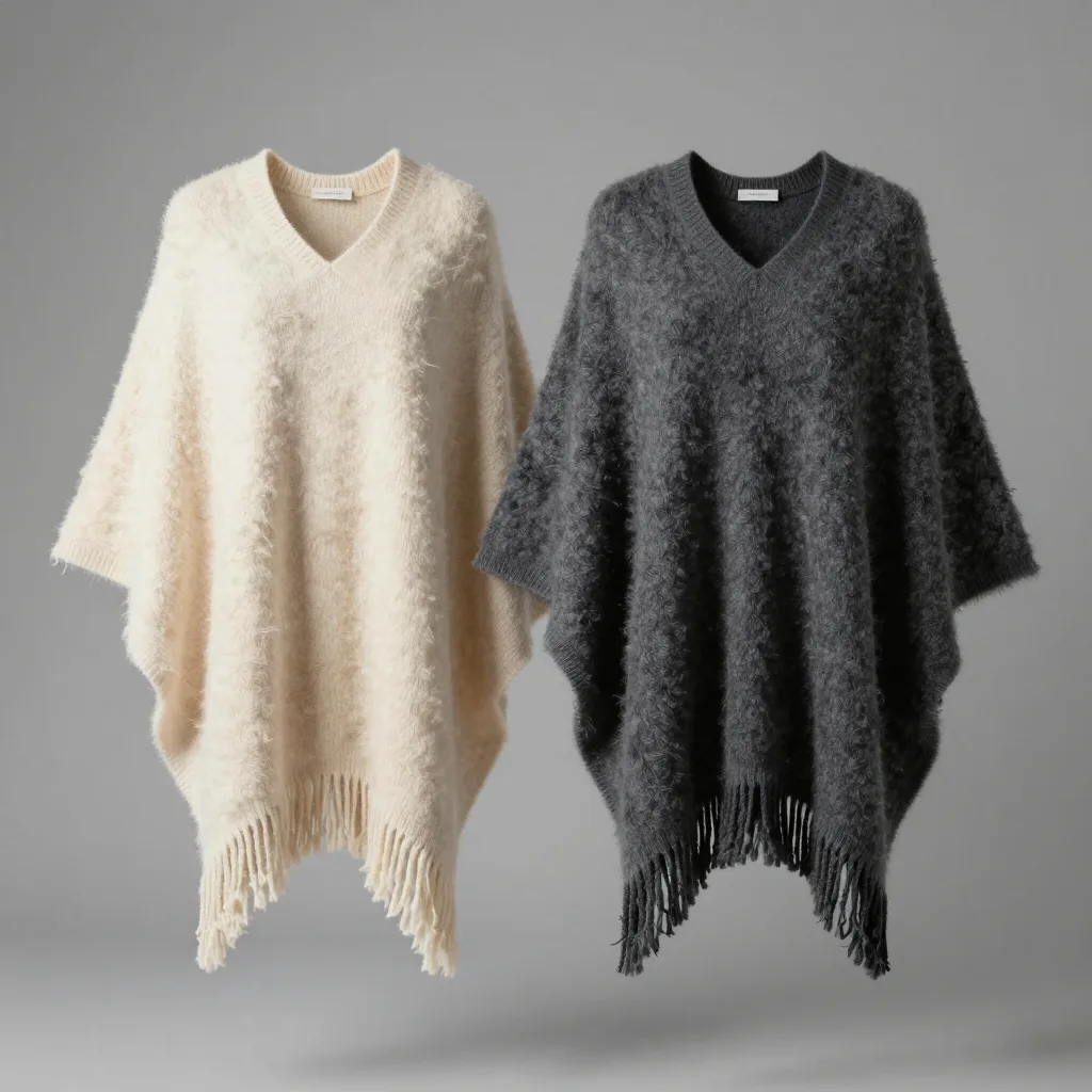 Two matching alpaca ponchos