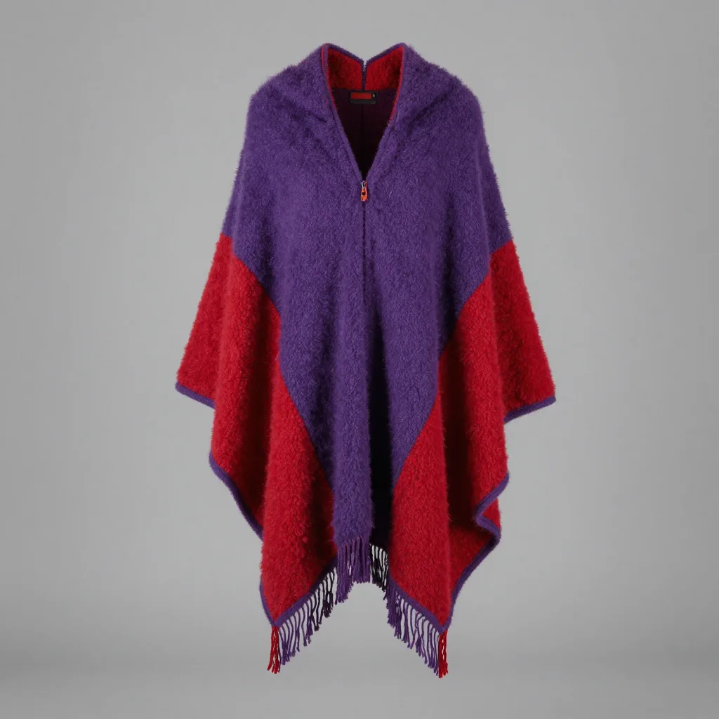 A heavy winter alpaca poncho